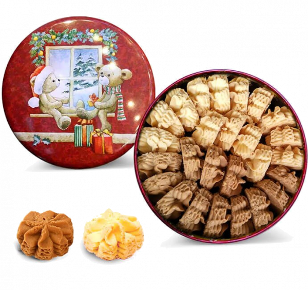 【香港珍妮曲奇聰明小熊】2味奶油花曲奇