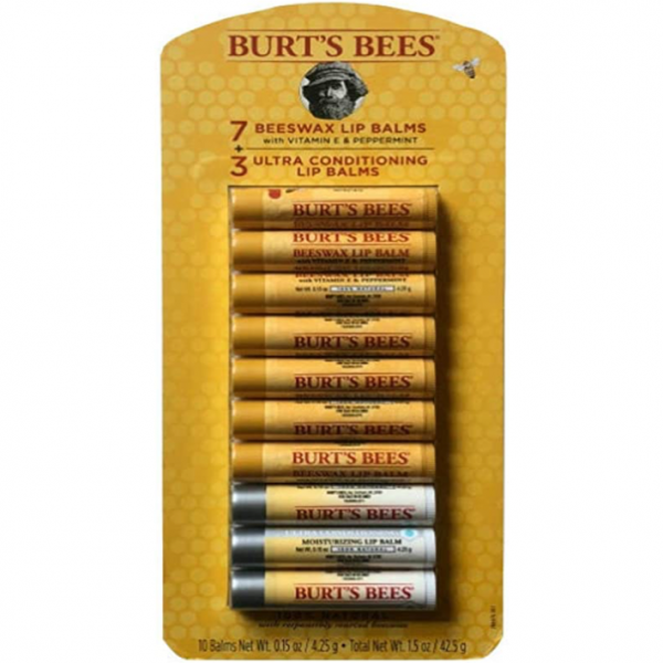 【US R US】Burt's Bees Beeswax Lip Balm, 7 Beeswax + 3 Ultra Conditioning 蜂蜡润唇膏，7 支蜂蜡 + 3 支超调理
