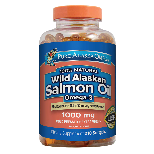 【US R US】纯阿拉斯加 Omega-3 野生阿拉斯加鲑鱼油 1000 毫克 210 软囊 Pure Alaska Omega-3 Wild Alaskan Salmon Oil 1000mg 210 ct