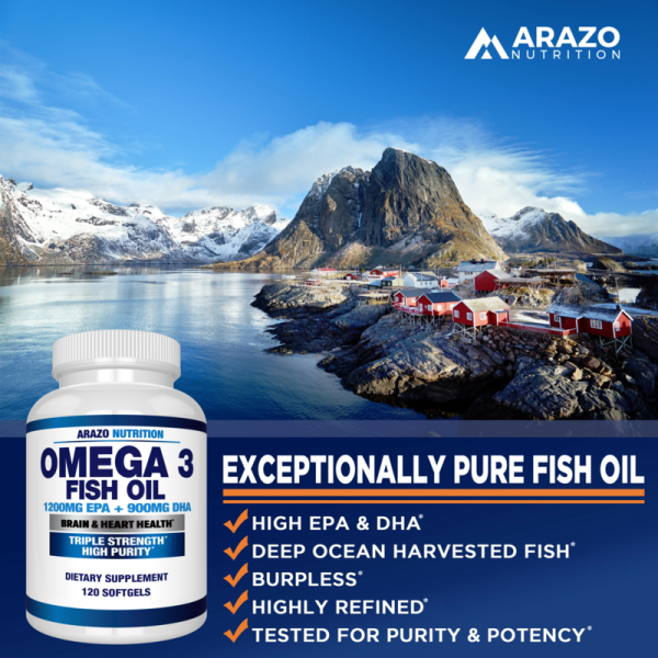 Omega_800x 【US R US】ARAZO NUTRITION Omega 3 欧米茄-3 鱼油 (120软囊)