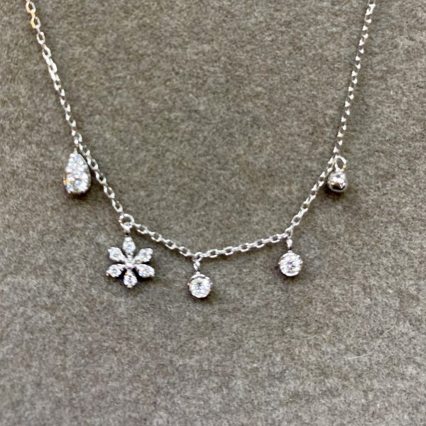 【香港福泰珠寶】雪花水滴鑽石項鍊 雪花水滴钻石项链